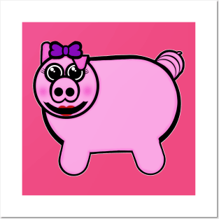 Girly Stuffed Pig Posters and Art